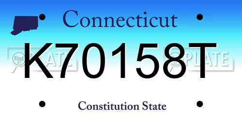 K70158T Connecticut License Plate