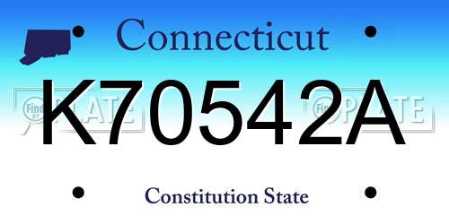 K70542A Connecticut License Plate