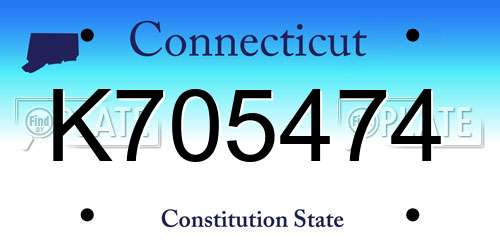 K705474 Connecticut License Plate