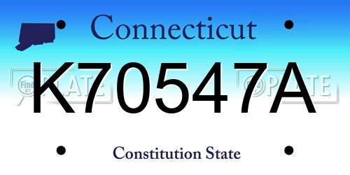 K70547A Connecticut License Plate