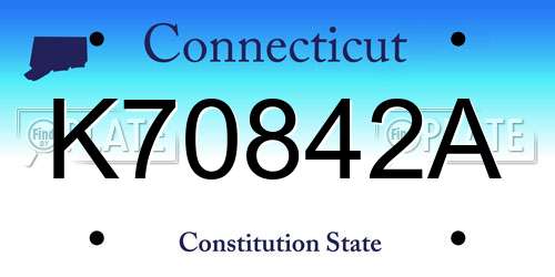 K70842A Connecticut License Plate