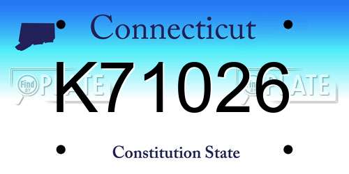 K71026 Connecticut License Plate