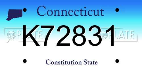 K72831 Connecticut License Plate