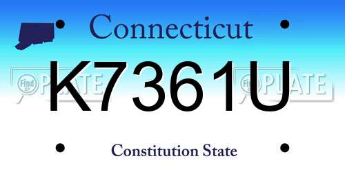 K7361U Connecticut License Plate