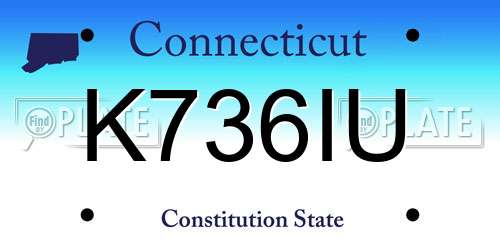 K736IU Connecticut License Plate