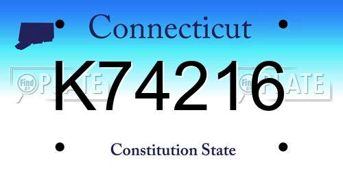 K74216 Connecticut License Plate