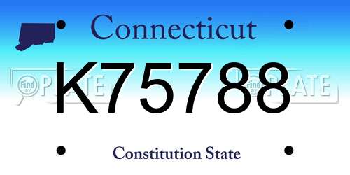 K75788 Connecticut License Plate