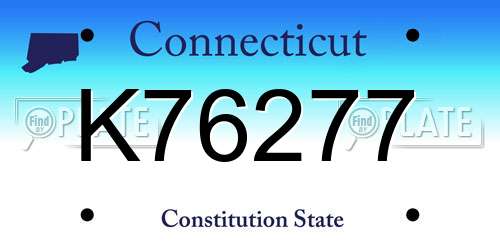 K76277 Connecticut License Plate