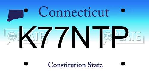 K77NTP Connecticut License Plate