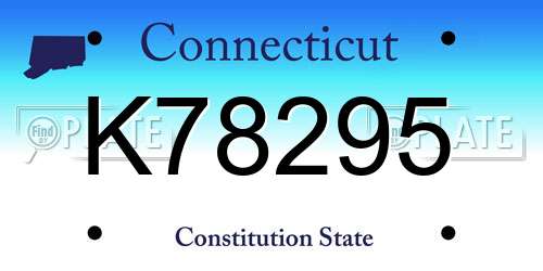 K78295 Connecticut License Plate