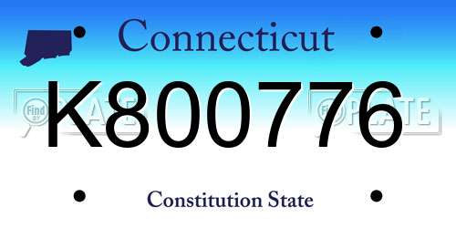 K800776 Connecticut License Plate