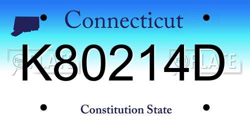 K80214D Connecticut License Plate