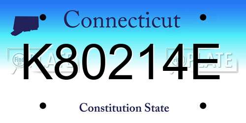 K80214E Connecticut License Plate