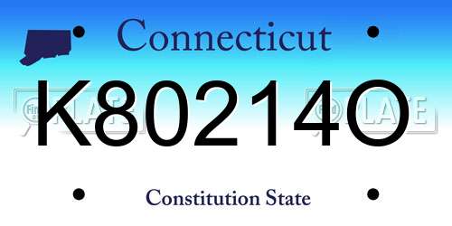 K80214O Connecticut License Plate