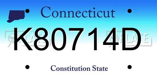 K80714D Connecticut License Plate