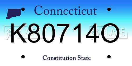 K80714O Connecticut License Plate