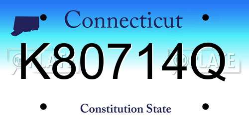 K80714Q Connecticut License Plate