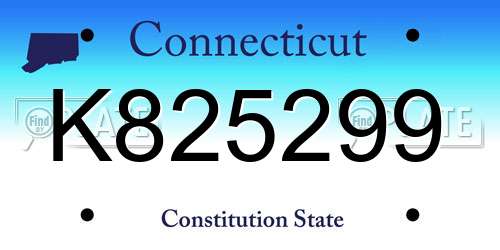 K825299 Connecticut License Plate