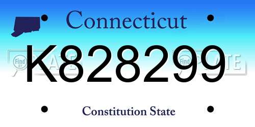 K828299 Connecticut License Plate