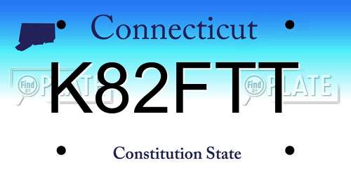 K82FTT Connecticut License Plate