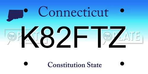 K82FTZ Connecticut License Plate