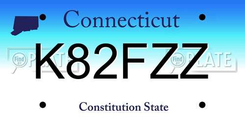K82FZZ Connecticut License Plate