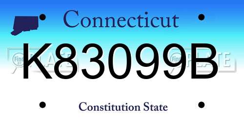 K83099B Connecticut License Plate
