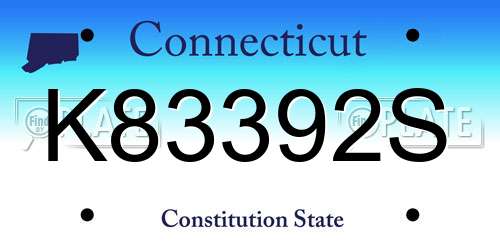 K83392S Connecticut License Plate