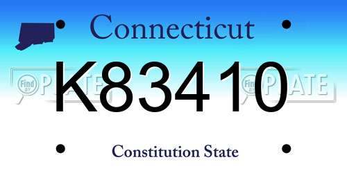 K83410 Connecticut License Plate