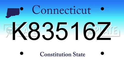 K83516Z Connecticut License Plate