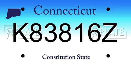 K83816Z Connecticut License Plate