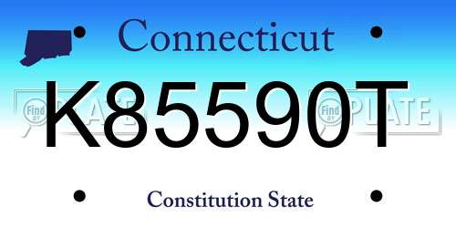 K85590T Connecticut License Plate