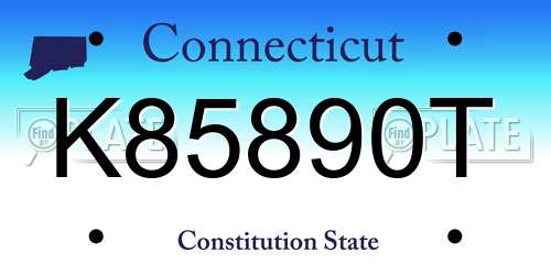 K85890T Connecticut License Plate