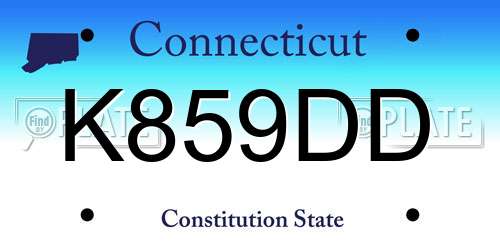 K859DD Connecticut License Plate