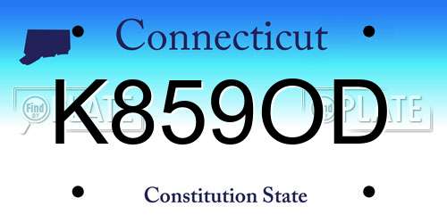 K859OD Connecticut License Plate