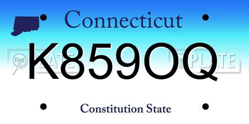 K859OQ Connecticut License Plate
