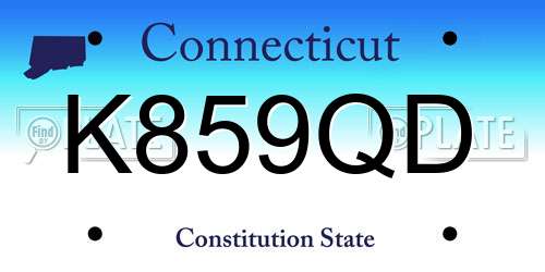 K859QD Connecticut License Plate