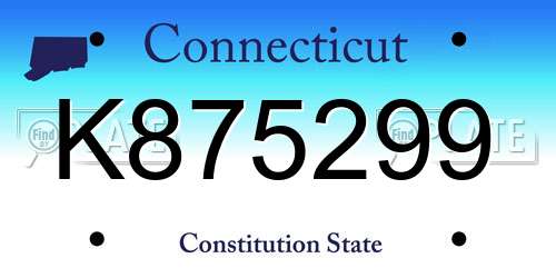 K875299 Connecticut License Plate