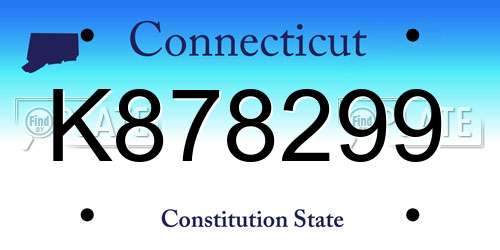 K878299 Connecticut License Plate