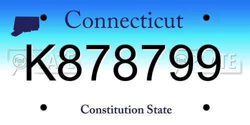 K878799 Connecticut License Plate