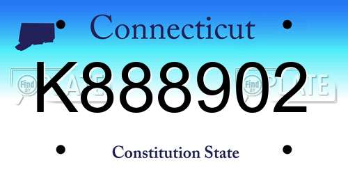 K888902 Connecticut License Plate