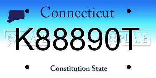 K88890T Connecticut License Plate