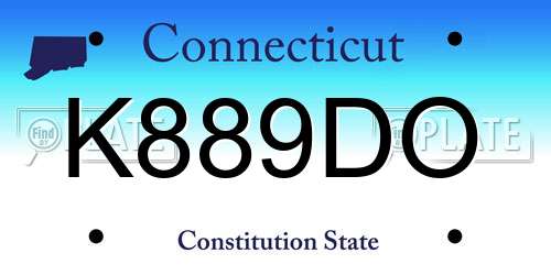 K889DO Connecticut License Plate