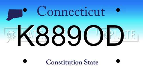 K889OD Connecticut License Plate