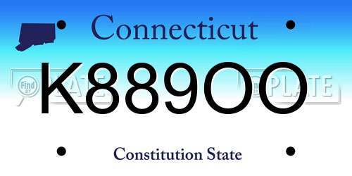 K889OO Connecticut License Plate