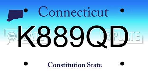 K889QD Connecticut License Plate