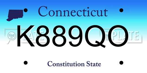 K889QO Connecticut License Plate