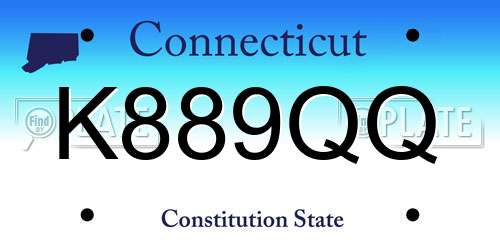 K889QQ Connecticut License Plate