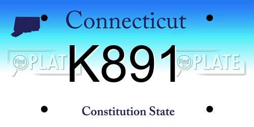 K891 Connecticut License Plate