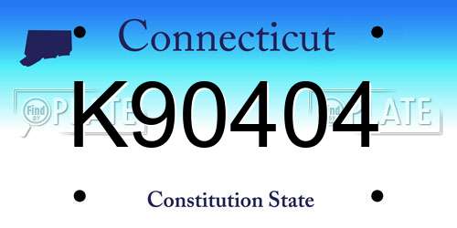 K90404 Connecticut License Plate